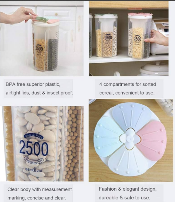 TARRO ORGANIZADOR PARA GRANOS DE COCINA