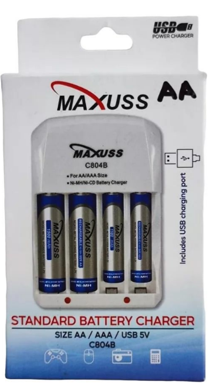 CARGADOR BATERIAS PILAS RECARGABLE MAXU
