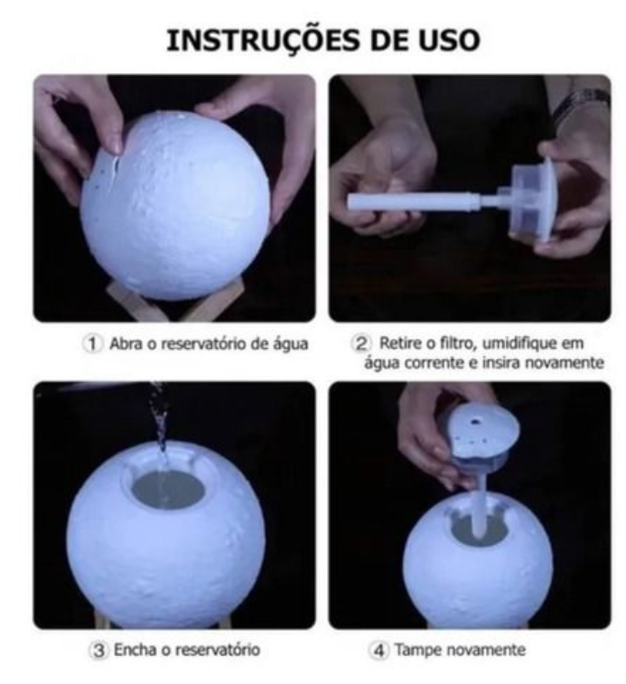 LAMPARA HUMIDIFICADOR DISEÑO DE LUNA